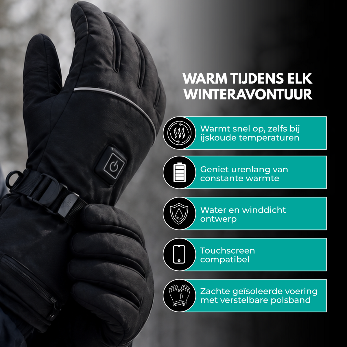 Verwarmde Handschoenen | Waterdicht & Windafstotend