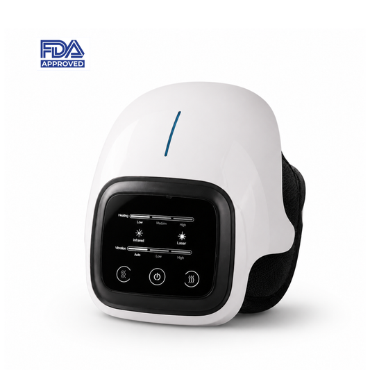3-in-1 Knie Massager: Rood licht · Warmte · Vibratie